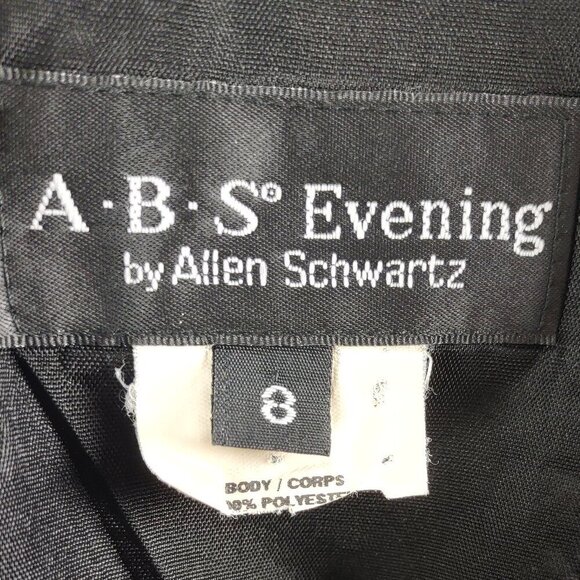 A.B.S By Allen Schwartz Full Length Strapless Black Evening Gown Size 8 - Picture 12 of 12